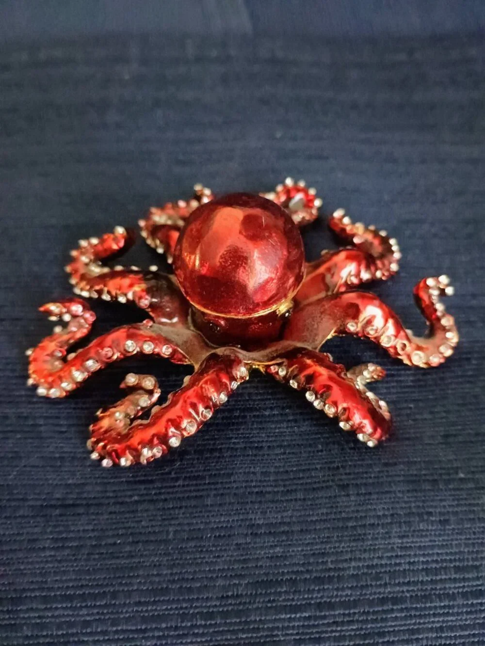 Octopus Jeweled Enameled Trinket Box